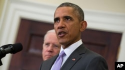 President Barack Obama speaks about the Islamic State group, Feb. 11, 2015 at the White House. (AP Photo/Evan Vucci)