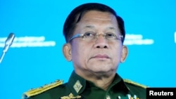 FILE PHOTO: Commander-in-Chief of Myanmar's armed forces, Senior General Min Aung Hlaing attends the IX Moscow conference on international security in Moscow, Russia June 23, 2021. Alexander Zemlianichenko/Pool via REUTERS/File Photo