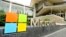 FILE - Microsoft Corp. signage is seen outside the Microsoft Visitor Center in Redmond, Washington, July 3, 2014.