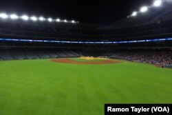 Fans gathered at a Minute Maid Park watch party on Wednesday, as their Houston Astros battled the Dodgers in Los Angeles, during game two of the 2017 World Series.