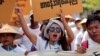 Activists protest against government-backed amendments to Myanmar's protest law, in Yangon, Myanmar, March 5, 2018.