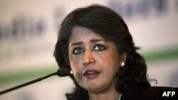 La Présidente mauricienne Ameenah Gurib-Fakim ouvre le Forum des Leaders Africains des Médias à Johannesburg, le 12 novembre 2015.