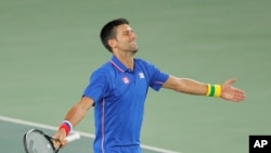 Novak Djokovic à l'Olympics Tennis de Rio le 7 aout 2016.