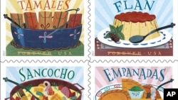 El Servicio Postal estadounidense emitió seis estampillas sobre platos favoritos de la comida latinoamericana.