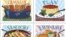 El Servicio Postal estadounidense emitió seis estampillas sobre platos favoritos de la comida latinoamericana.