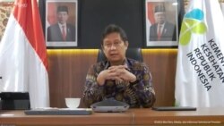 Menkes Budi Gunadi Sadikin dalam telekonferensi pers usai Ratas di Jakarta, Senin (27/9) menepis kabar terciptanya ribuan kasus Corona di sekolah akibat adanya PTM (VOA)