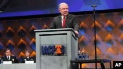 U.S. Attorney General Jeff Sessions speaks at the International Association of Chiefs of Police conference, Oct. 23, 2017, in Philadelphia.