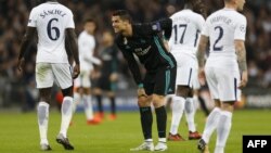 Cristano Ronaldo lors du match contre Tottenham à Londres, le 1er novembre 2017.