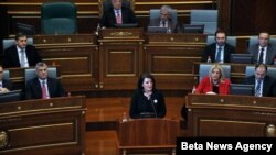 Predsednica Kosova Atifete Jahjaga govori u Skupštini Kosova