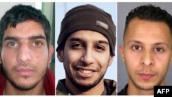 Cette combinaison de photos montre Abdelhamid Abaaoud, cerveau présumé des attaques du 13 novembre 2015 à Paris, sur la gauche, et le suspect Salah Abdeslam, qui est toujours en fuite, deuxième à droite.