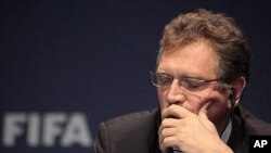 Jerome Valcke, FIFA Secretary General, looks on during a press conference at the FIFA headquarters in Zurich, Switzerland (File Photo).