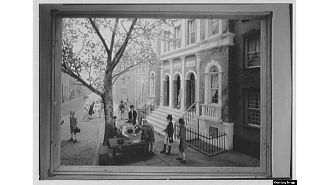 An image of the original New York Stock Exchange which conducted business under a Buttonwood tree in New York. (courtesy of the Gottscho-Schleisner Collection at the Library of Congress)