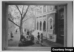 An image of the original New York Stock Exchange which conducted business under a Buttonwood tree in New York. (courtesy of the Gottscho-Schleisner Collection at the Library of Congress)