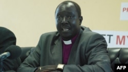 Bishop Paul Yugusuk of the Episcopal Church, addresses a press conference in the southern capital Juba on July 13, 2010. 