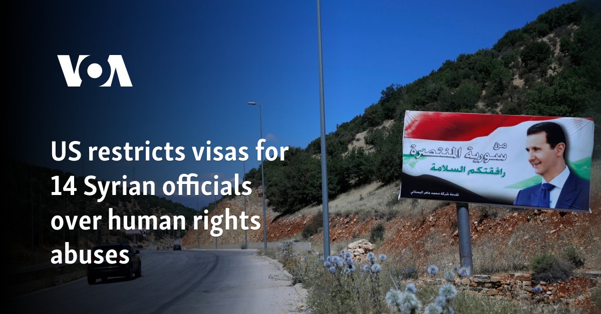 US restricts visas for 14 Syrian officials over human rights abuses