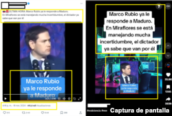 Captura de pantalla de publicaciones de X (izquierda) y TikTok (derecha) con contenido desinformante.