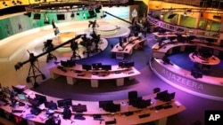 Studio siaran Al-Jazeera International di Doha, Qatar (foto: ilustrasi). 