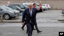 Britain's Prime Minister Boris Johnson visits Pilgrim Hospital in Boston, north east England, Aug. 5, 2019. 