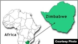 Map of Zimbabwe.