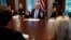 President Donald Trump speaks during a roundtable on immigration policy in California, in the Cabinet Room of the White House, May 16, 2018, in Washington. 