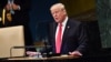 Le président Donald Trump prend la parole lors de la 73ème session de l’Assemblée générale des Nations Unies à New York, le 25 septembre 2018.