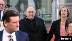 Archbishop Philip Wilson arrives at Newcastle Local Court in Newcastle, Australia, May 22, 2018. 