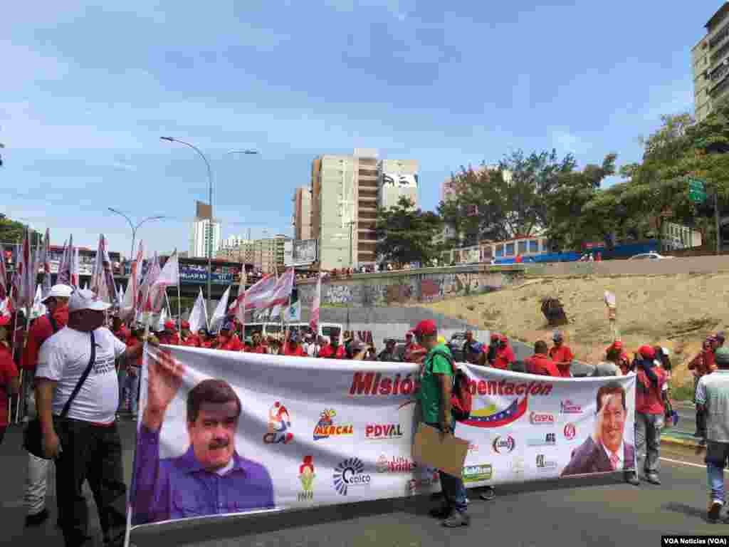 Supporters of President Nicolas Maduro rally in Caracas, Venezuela, May 1, 2019.