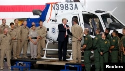 U.S. President Donald Trump participates in a tour of U.S. Customs and Border Protection facility in Yuma, Arizona, U.S., August 22, 2017. REUTERS/Joshua Roberts