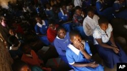 In this photo dated June 12, 2007, school children are seen in a classroom in the village of Chiseka, outside Lilongwe, Malawi.