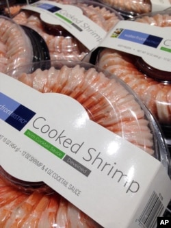 Despite Thailand's repeated promises to reform its seafood export industry, shrimp peeled by slaves still winds up in foreign markets. This was found at a Safeway store in Phoenix, Ariz., Nov. 30, 2015.