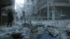 据说遭到政府军轰炸后的阿勒颇反政府力量控制区。