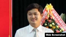 Ông Lê Phước Hoài Bảo, 30 tuổi, được bổ nhiệm làm giám đốc Sở Kế hoạch - Đầu tư tỉnh Quảng Nam. (Ảnh chụp từ trang web vnexpress)