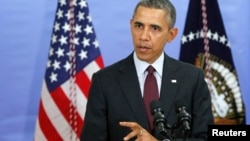 El presidente Barack Obama contesta una pregunta sobre la situación en Ucrania.
