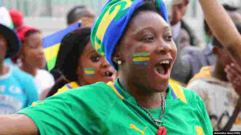 Fan from Gabon at Bata Stadium