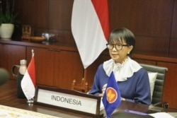 Menteri Luar Negeri Retno Marsudi menghadiri pertemuan tingkat menteri ASEAN yang dilangsungkan secara virtual, Kamis 10 September 2020. (Courtesy foto : Kemlu RI. )