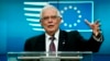 High Representative of the Union for Foreign Affairs and Security Policy Josep Borrell speaks to the press during the EU foreign ministers emergency talks on Iran at the Europa building in Brussels, Jan. 10, 2020.