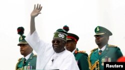 Rais wa Nigeria Bola Tinubu wakati wa hafla ya kuapishwa mjini Abuja, Mei 29, 2023.