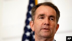 FILE - Virginia Gov. Ralph Northam speaks during a news conference in the Governor's Mansion in Richmond, Va., Feb. 2, 2019.