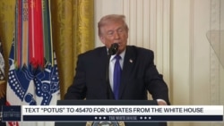 도널드 트럼프 대통령이 2일 백악관에서 열린 명예널드 트럼프 대통령이 2일 백악관에서 열린 명예훈장 수여식에서 발언하고 있다.