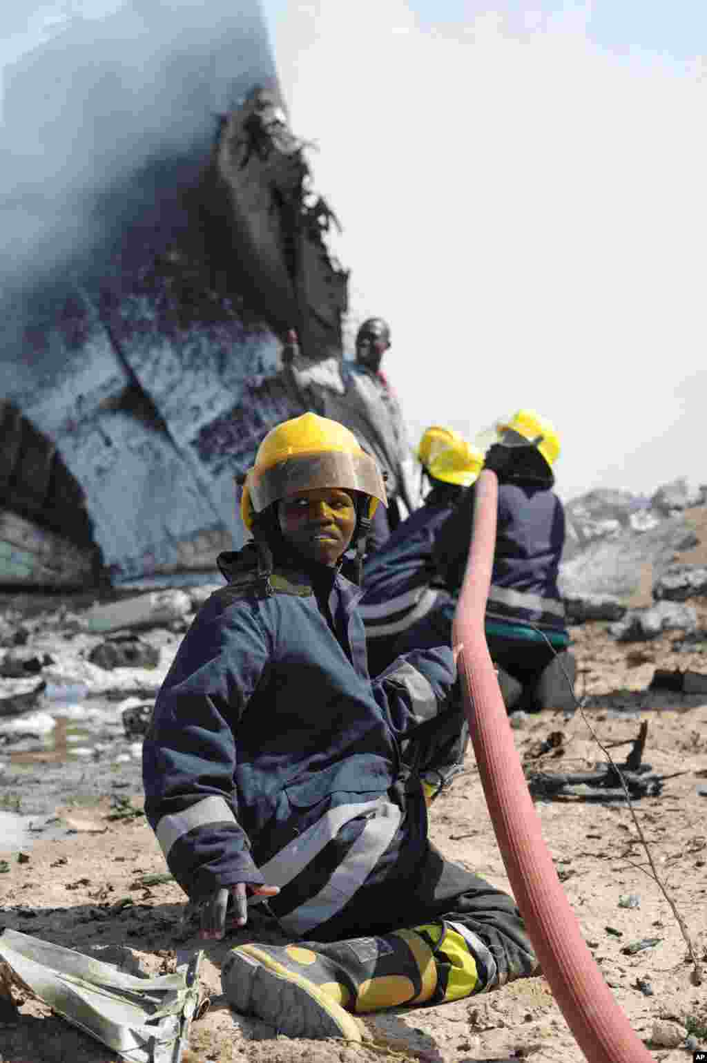 African Union Mission in Somalia firefighters at Mogadishu airport, August 9, 2013. (AMISOM) 