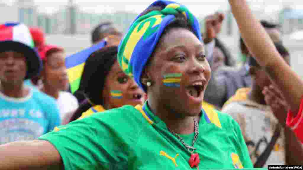 Fan from Gabon at Bata Stadium 