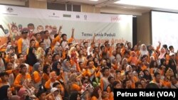 Ratusan anak dari 31 daerah di Indonesia berkumpul dalam “Temu Anak Peduli, Pusparagam Anak Indonesia," di Surabaya, Sabtu (22/7/2018).