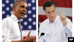 Predsednik Barak Obama i njegov republikanski rival Mit Romni