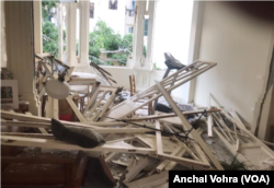 VOA reporter Anchal Vohra's Beirut apartment was damaged by the explosion in Beirut, Lebanon, Aug. 4, 2020