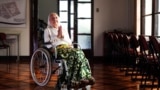 In this photo released by LongeviQuest, Sister Inah Canabarro, 115, puts her hands together in prayer, in Porto Alegre, Brazil, Friday, February 16, 2024. (Carlos Macedo/LongeviQuest, via AP)
