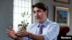 Le Premier ministre canadien Justin Trudeau s'est emporté contre "un affront au partenariat de sécurité existant de longue date entre le Canada et les Etats-Unis", Québec, Canada, 24 mai 2018. 