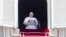 Pope Francis speaks during the Angelus prayer from his studio window overlooking St. Peter's Square, after celebrating a Mass for the Feast of Rome's Patrons Saints Peter and Paul, at the Vatican, June 29, 2020. 