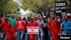 Une manifestation à Pretoria, en Afrique du Sud, le 12 avril 2017.