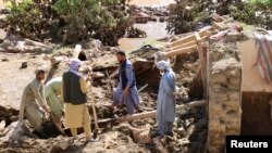 홍수로 파손된 아프가니스탄 고르주 주택