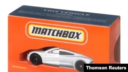 A Matchbox Tesla Roadster die-cast toy made from recyclable materials is pictured in this undated photo obtained by Reuters on April 14, 2021. (Mattel/Handout via Reuters) 